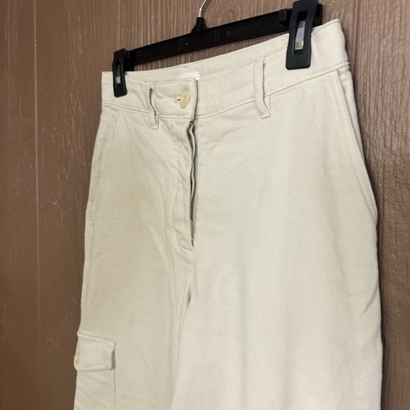Aritzia Wilfred Free Modern Cargo Pant Cream Khaki Trousers Minimalist Utility 4 - Picture 2 of 8